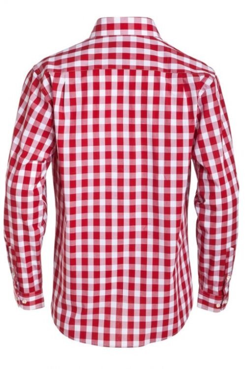Bavarian Checkered Shirt Dark Red - Image 4