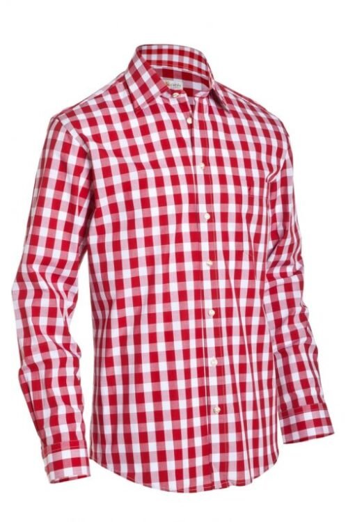 Bavarian Checkered Shirt Dark Red - Image 6