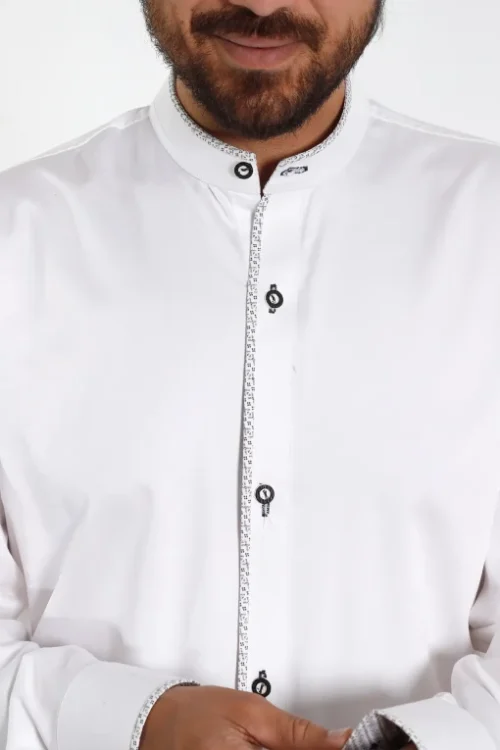 Classic Bavarian white shirt with decorative buttons