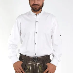 Classic Bavarian white shirt with decorative buttons