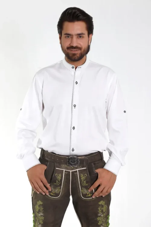 Classic Bavarian white shirt with decorative buttons