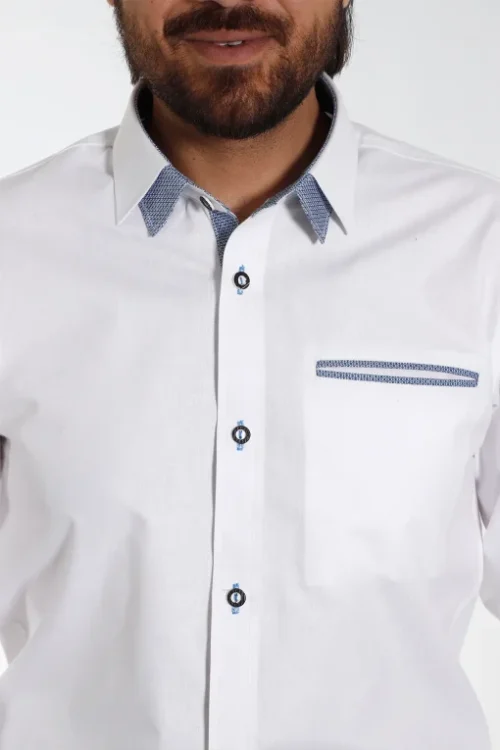 Authentic German shirt for men with blue trim