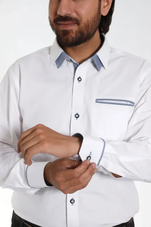 Authentic German shirt for men with blue trim