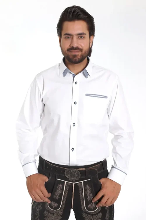 Authentic German shirt for men with blue trim