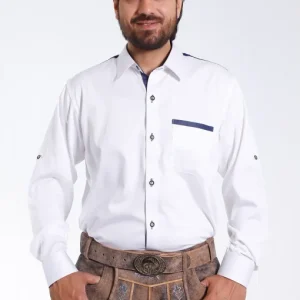 Classic Alpine shirt with royal blue cuffs for men