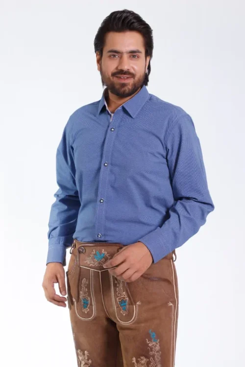 Men’s German Oktoberfest shirt in classic blue texture
