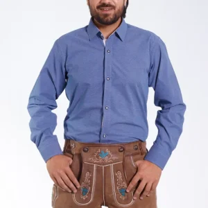 Men’s German Oktoberfest shirt in classic blue texture