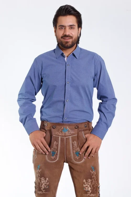 Men’s German Oktoberfest shirt in classic blue texture