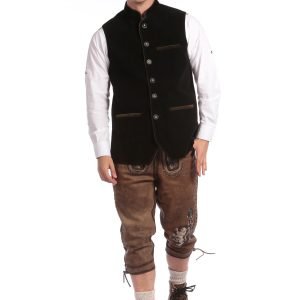 Traditional German men's waistcoat in black