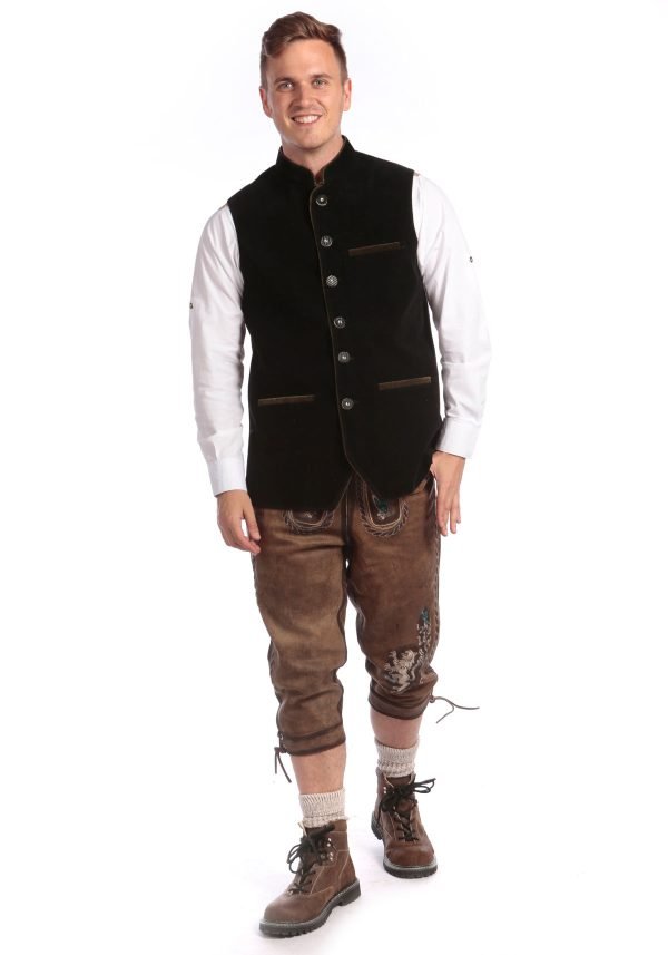 Traditional German men's waistcoat in black