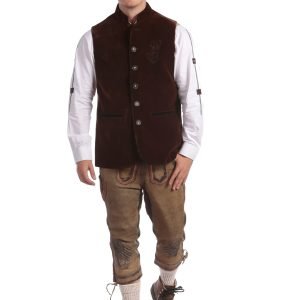 Embroidered traditional German waistcoat in brown