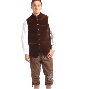 Traditional men's German waistcoat in brown