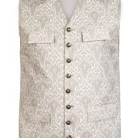 Gray Lederhosen waistcoat with Bavarian opulence for men