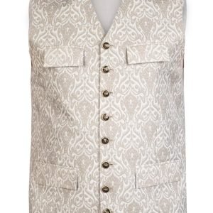 Gray Lederhosen waistcoat with Bavarian opulence for men