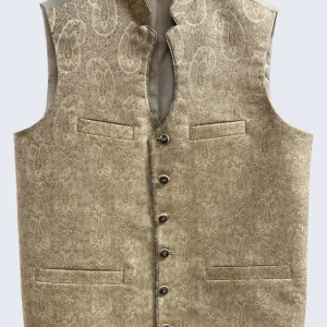 Traditional self-pattern Lederhosen waistcoat for men