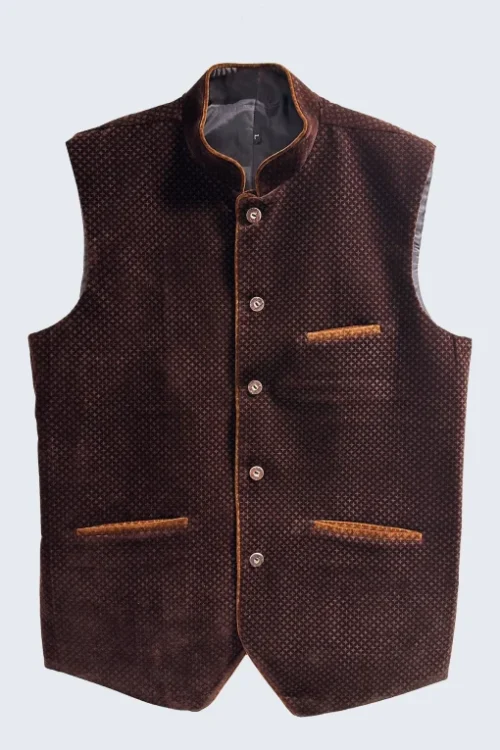 Traditional elegant brown waistcoat for men