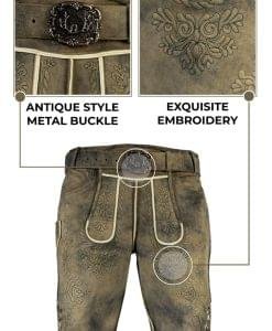 Lederhosen Men Vintage Gray - Image 4