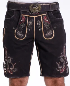 Traditional Embroidered German Leather Lederhosen