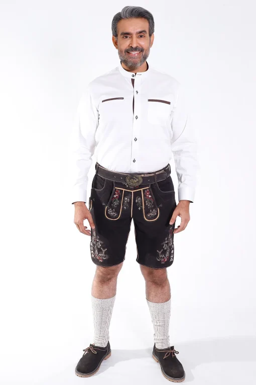 Traditional Embroidered German Leather Lederhosen