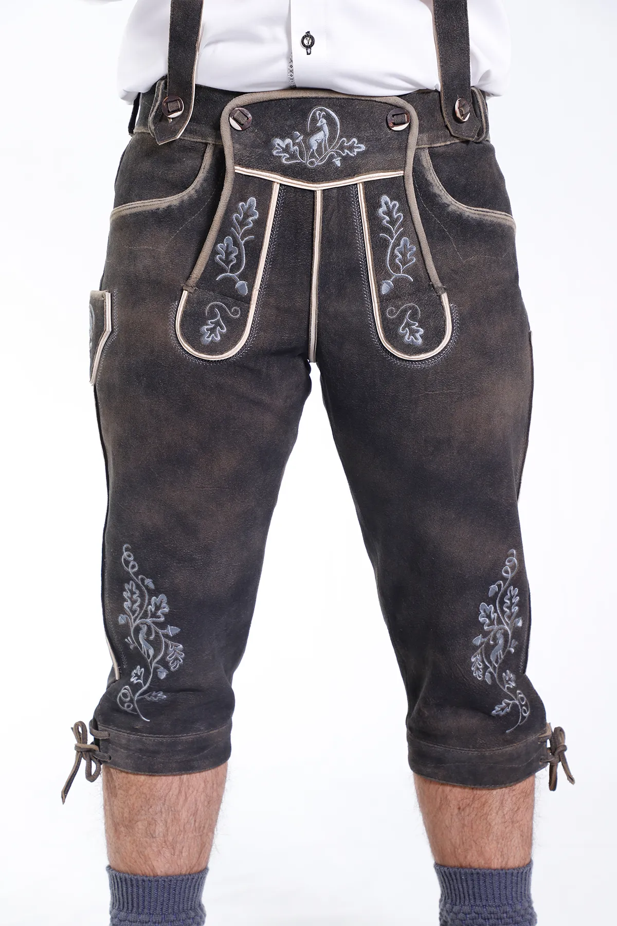 Classic Handcrafted Bundhosen in Dark Gray - Image 2