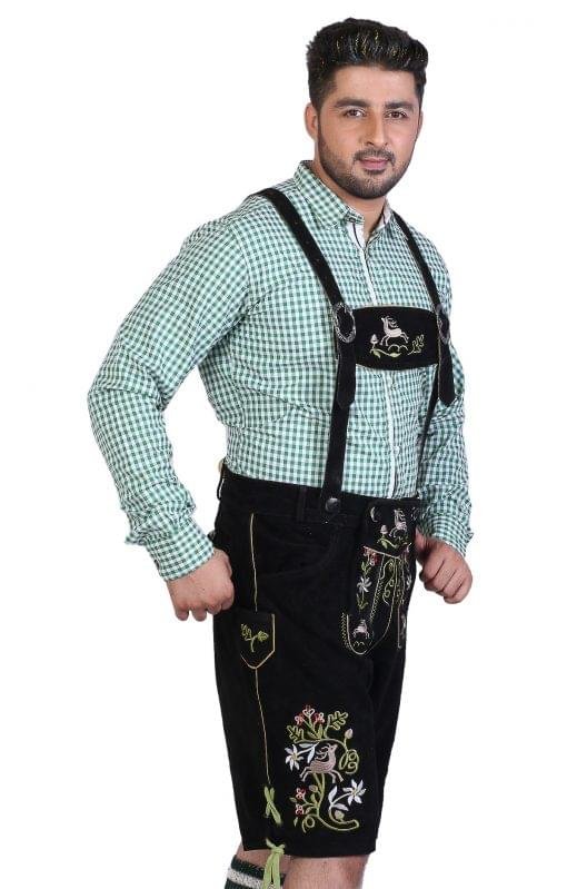Multi Embroidered Short Lederhosen Night Black - Image 3