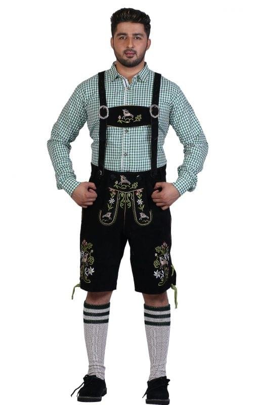 Multi Embroidered Short Lederhosen Night Black - Image 5