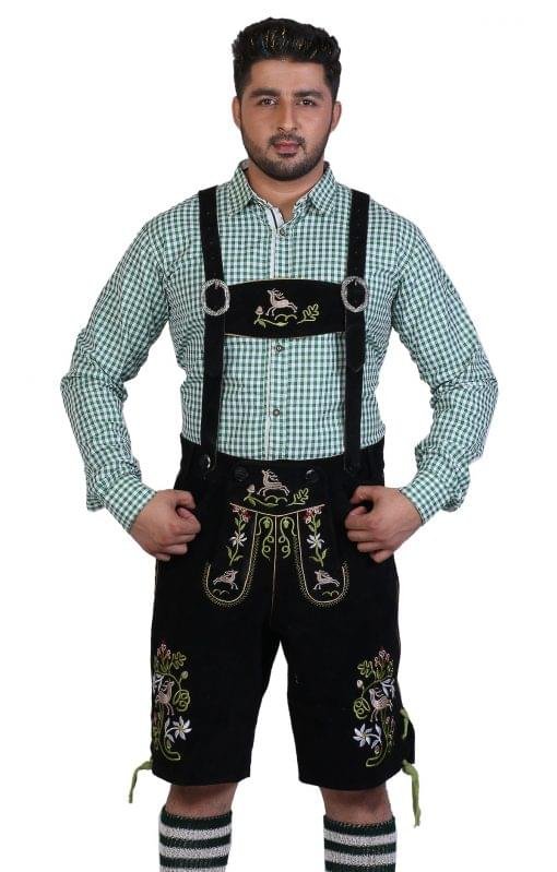 Multi Embroidered Short Lederhosen Night Black - Image 2