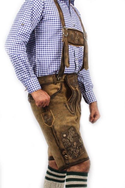 Trachten Short Lederhosen Real Shaded Brown - Image 4