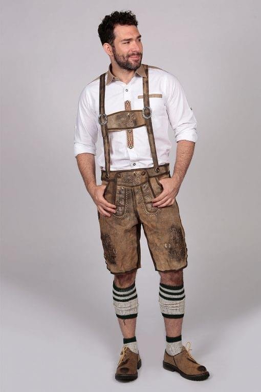 Trachten Short Lederhosen Real Shaded Brown - Image 2